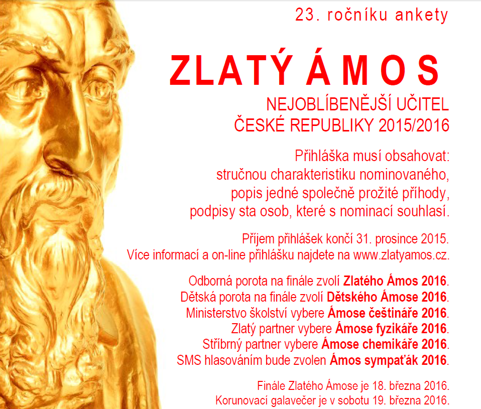 Zapojíme se do soutěže Zlatý Ámos