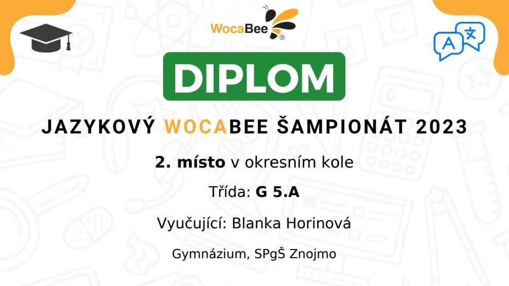 Uspěli jsme v okresním kole Jazykového Woca Bee šampionátu!